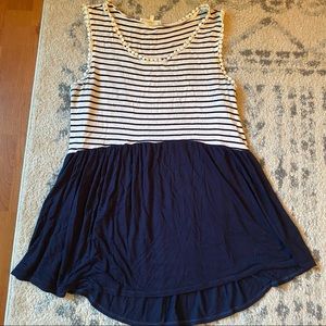 Boutique tank top with ruffled bottom